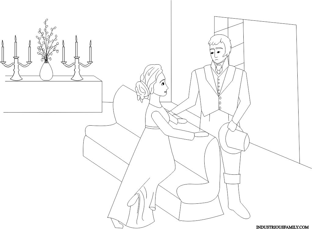 Free Emma And Mr Knightly Coloring Page